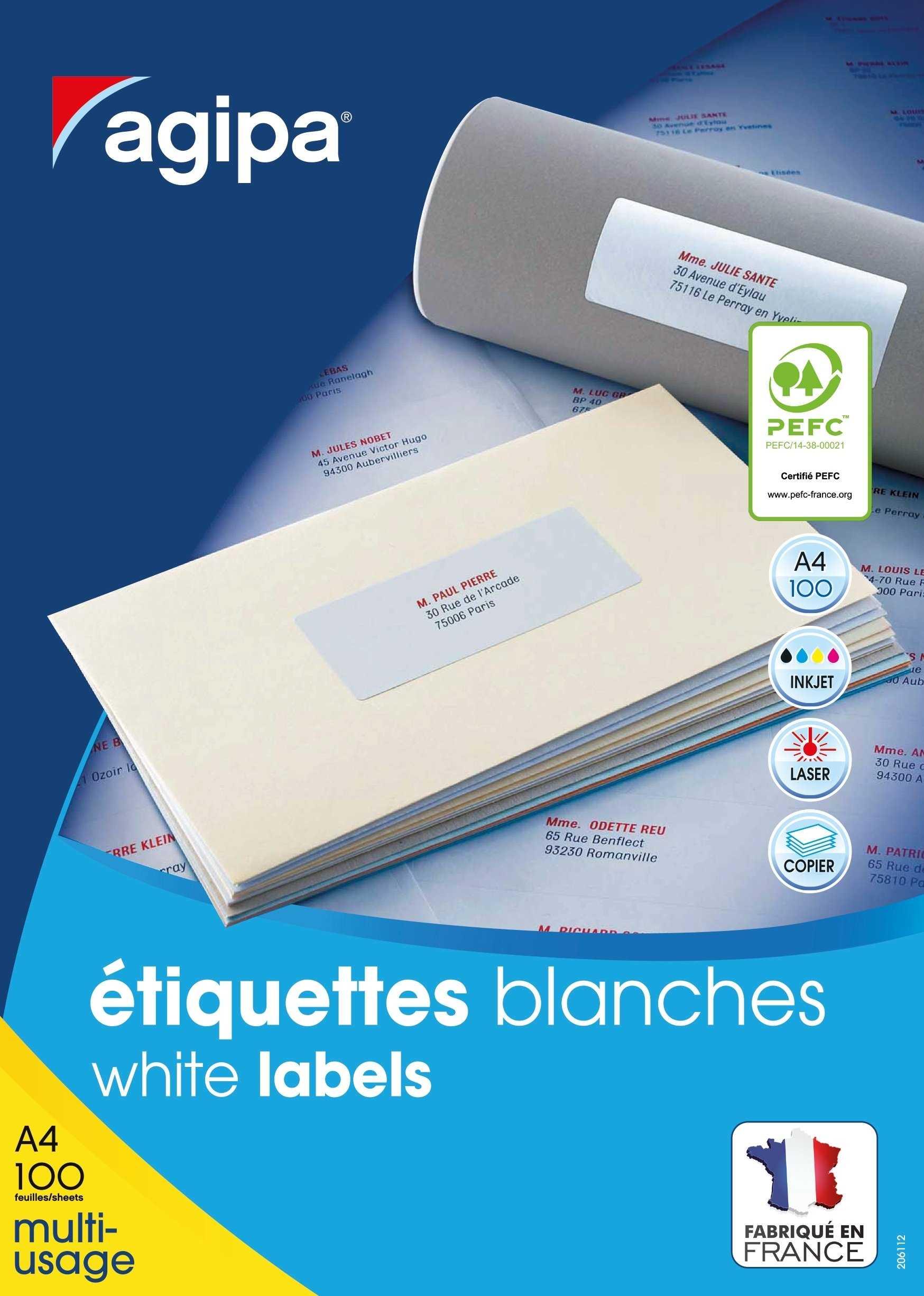 agipa multi-purpose labels 38.1x21.2mm 6500 pack