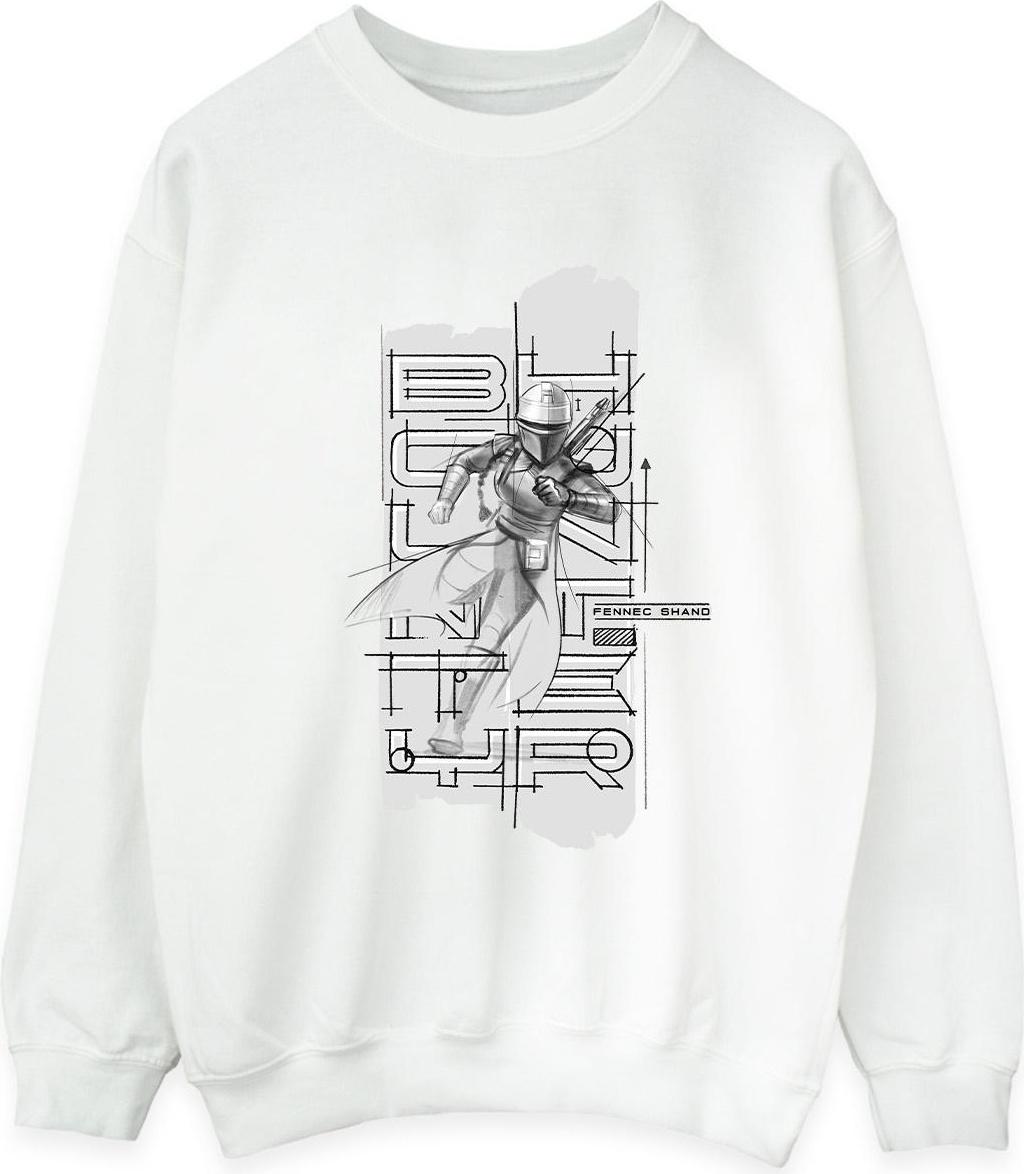 star wars sweatshirt the book of boba fett fennec illustration