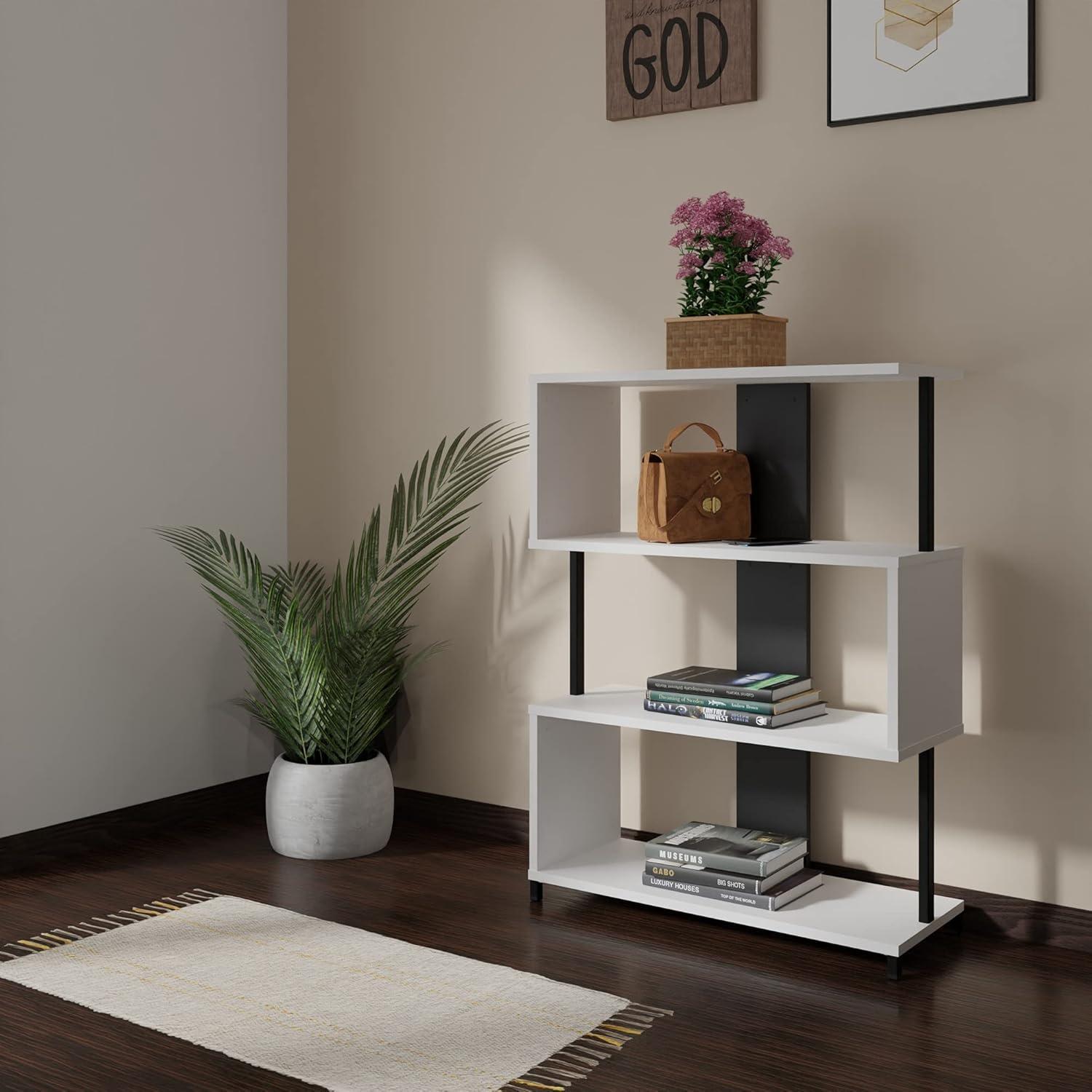 levira bookshelf liri 108cm black/white