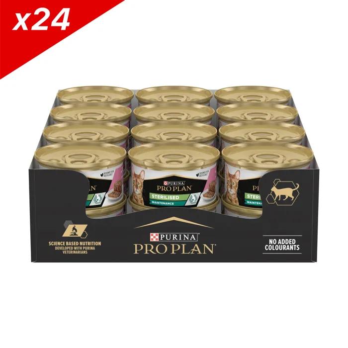purina cat food sterilised terrine salmon tuna 24x85g