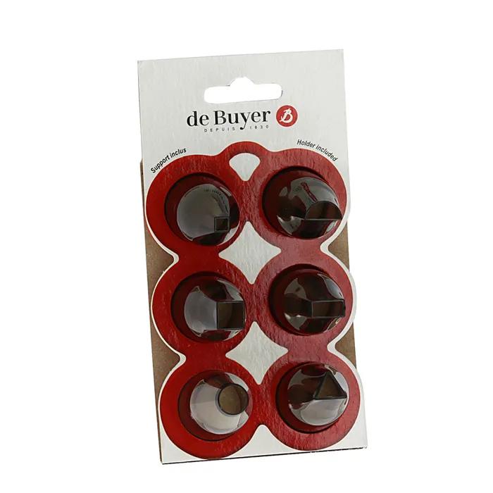 de-buyer piping nozzles set geometric shapes 6 pack