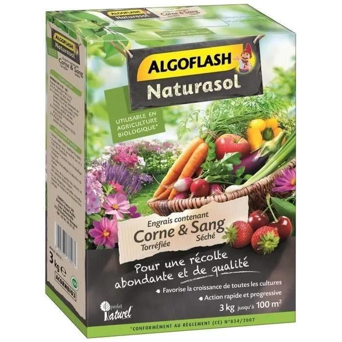algoflash natural fertilizer naturasol 3kg 60m²
