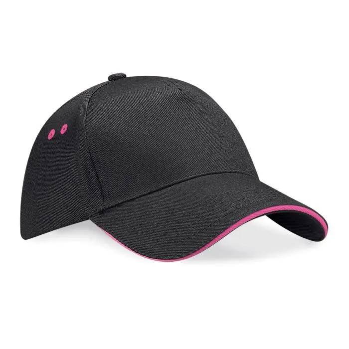 beechfield cap ultimate 5 panel black/fuchsia one size