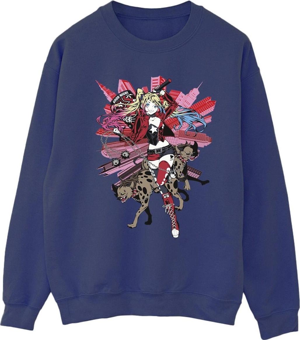 dc comics sweatshirt harley quinn hyenas navy blue s