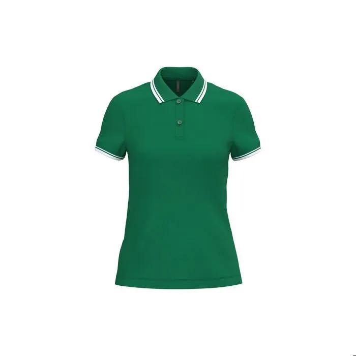 kariban polo shirt contrast piping kelly green xl