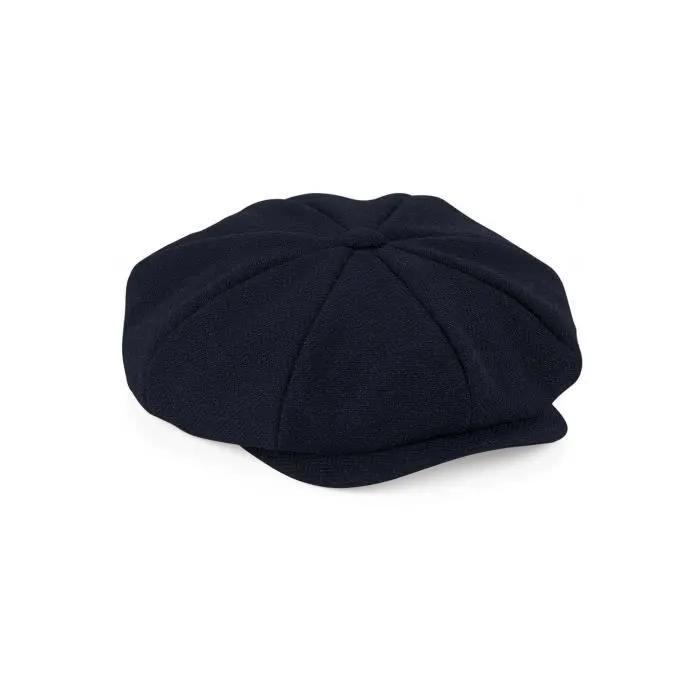 beechfield baker boy cap heritage navy herringbone s/m