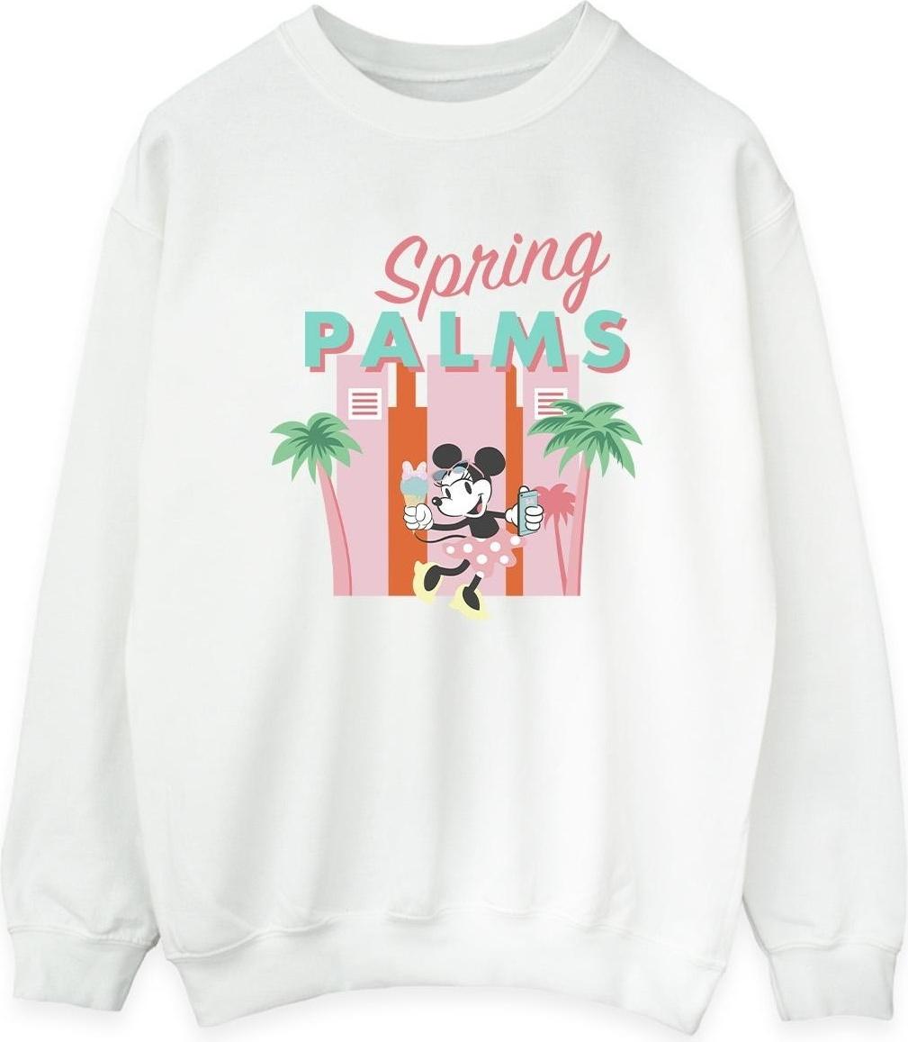 disney sweatshirt spring palms minnie mouse white s