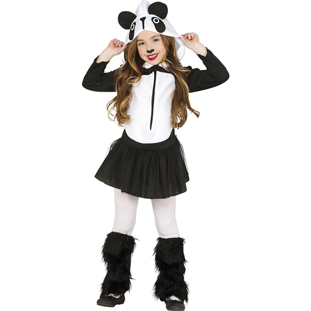 guirca children's costume panda 7-9 years black