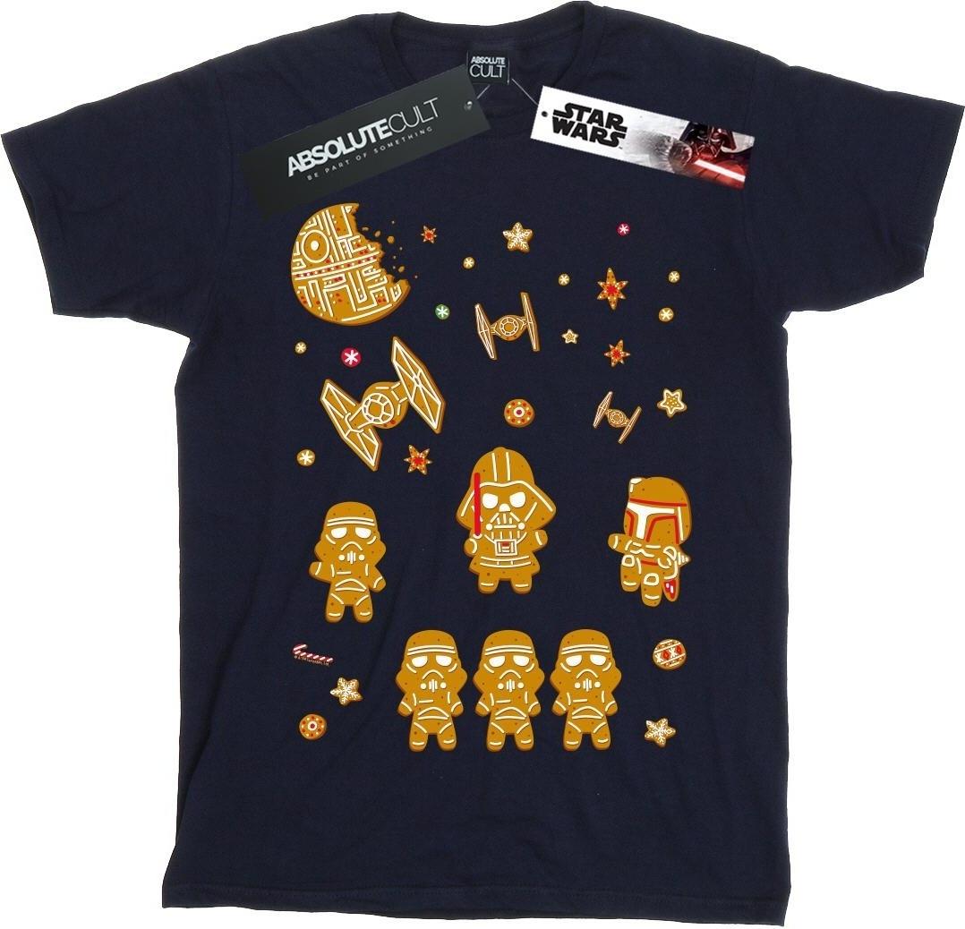 star wars t-shirt gingerbread empire navy blue l