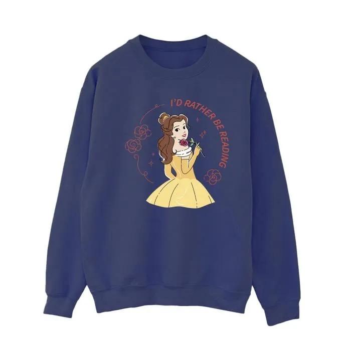 disney sweatshirt beauty and the beast id rather be reading navy blue xl