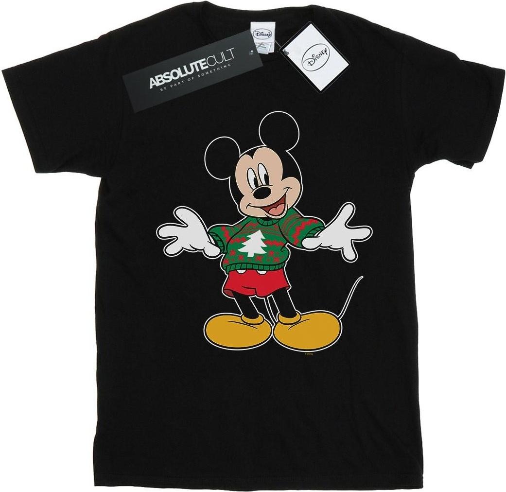 disney t-shirt mickey mouse christmas black l