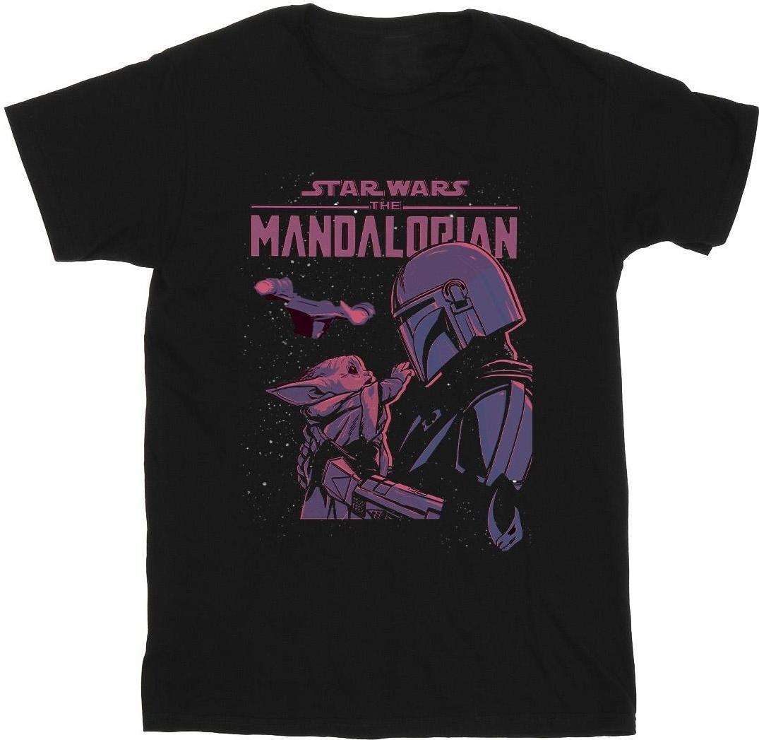 star wars t-shirt the mandalorian hello friend black l