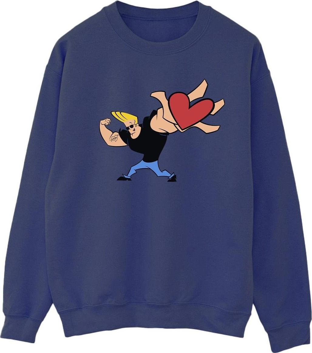 johnny bravo sweatshirt heart design marineblau xxl