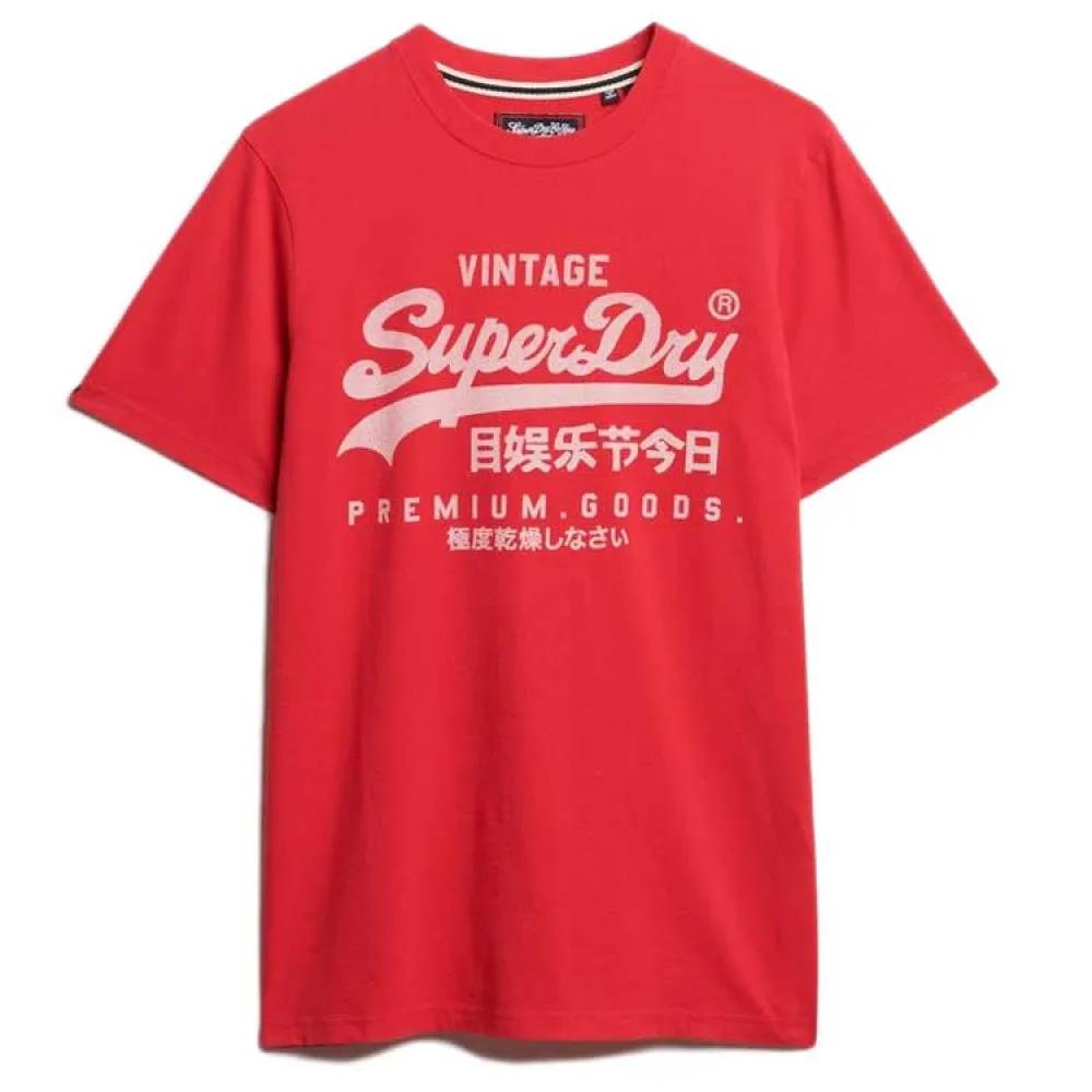 superdry t-shirt vintage logo classic red l