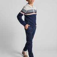 minoti sweatshirt stripes cotton zip neck
