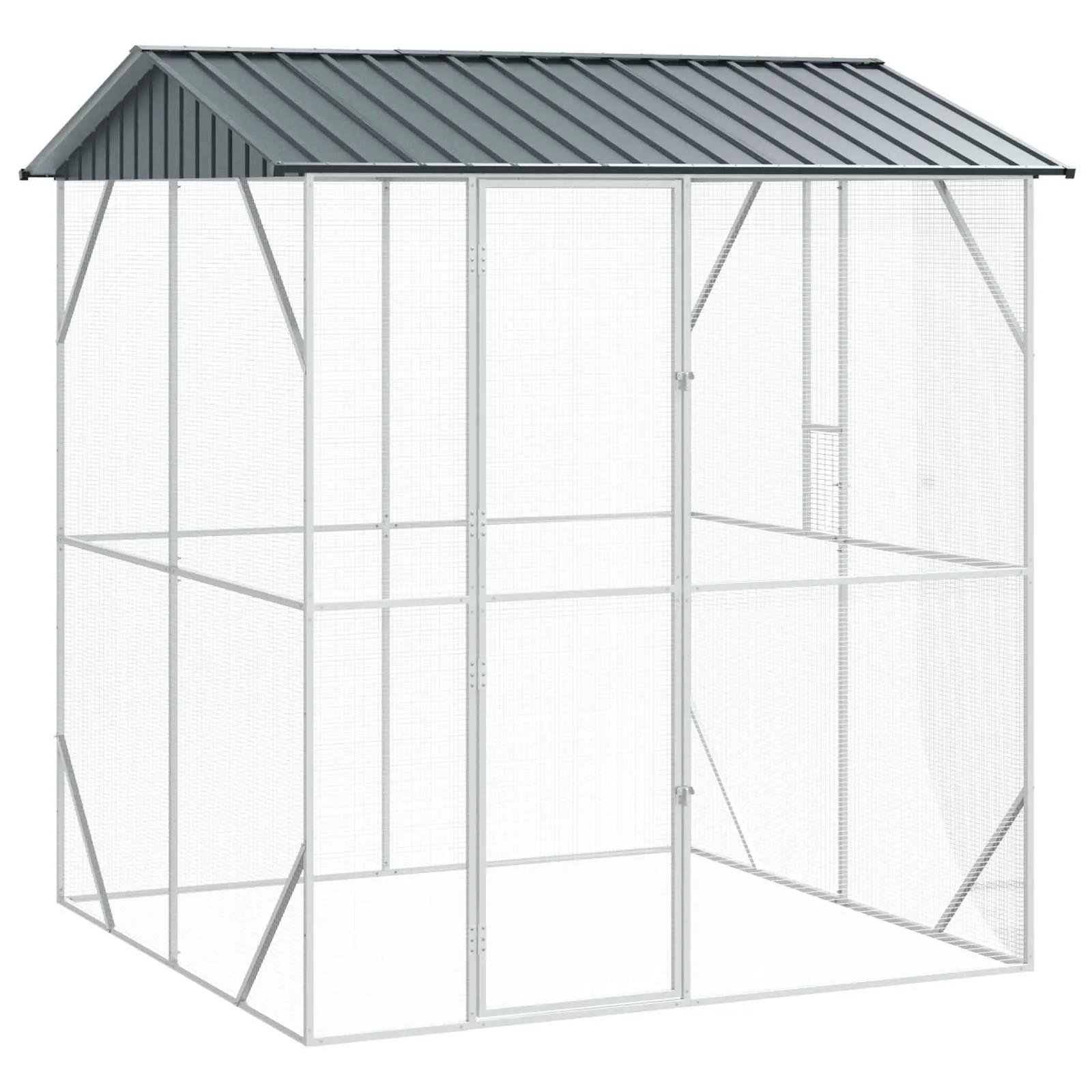 vidaxl bird cage anthracite 215x208x247cm galvanized steel