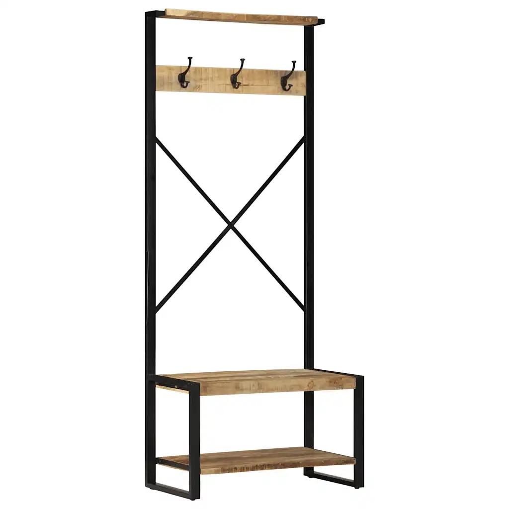 vidaxl clothes rack 80x40x190 cm solid rough wood