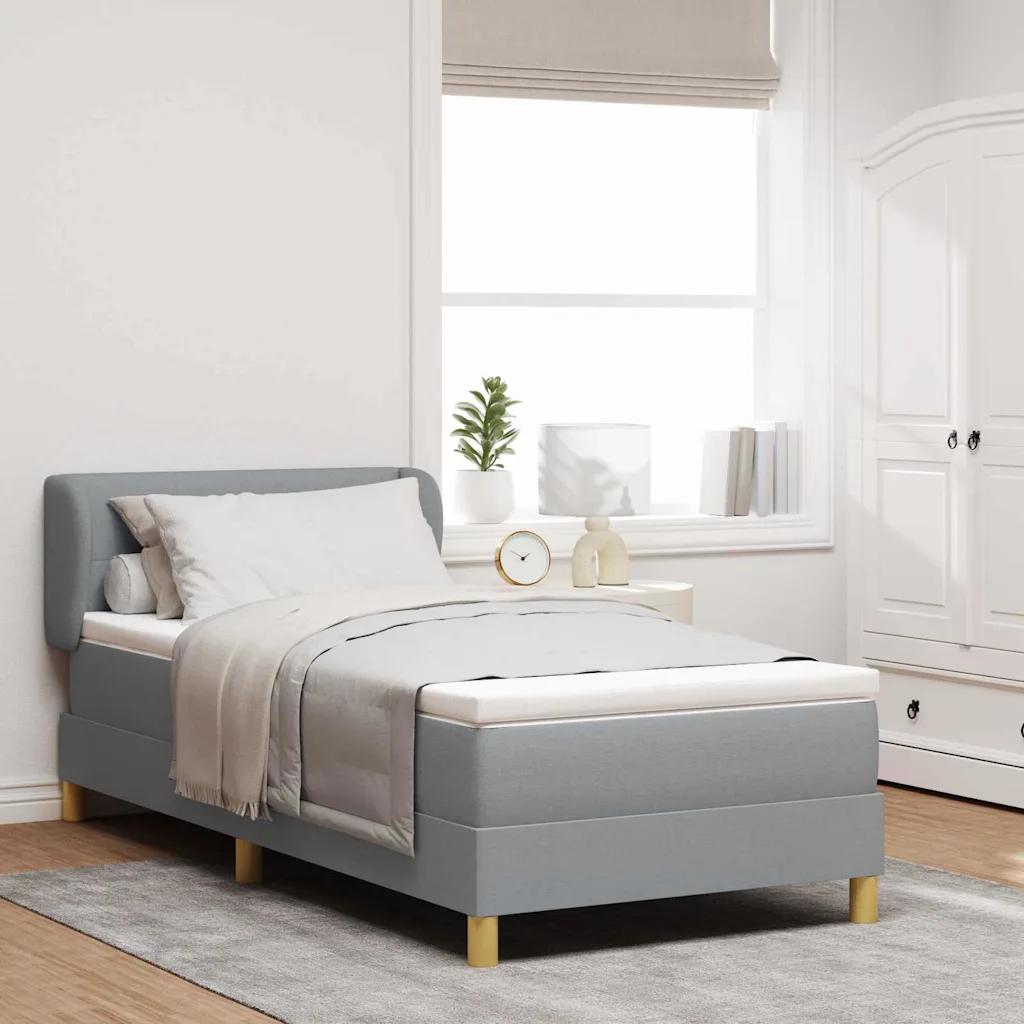 vidaxl box spring bed with mattress grey 90x200 cm