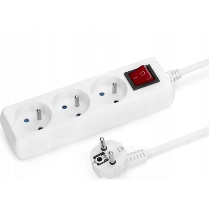 montis extension cord 3 sockets 1.5m white