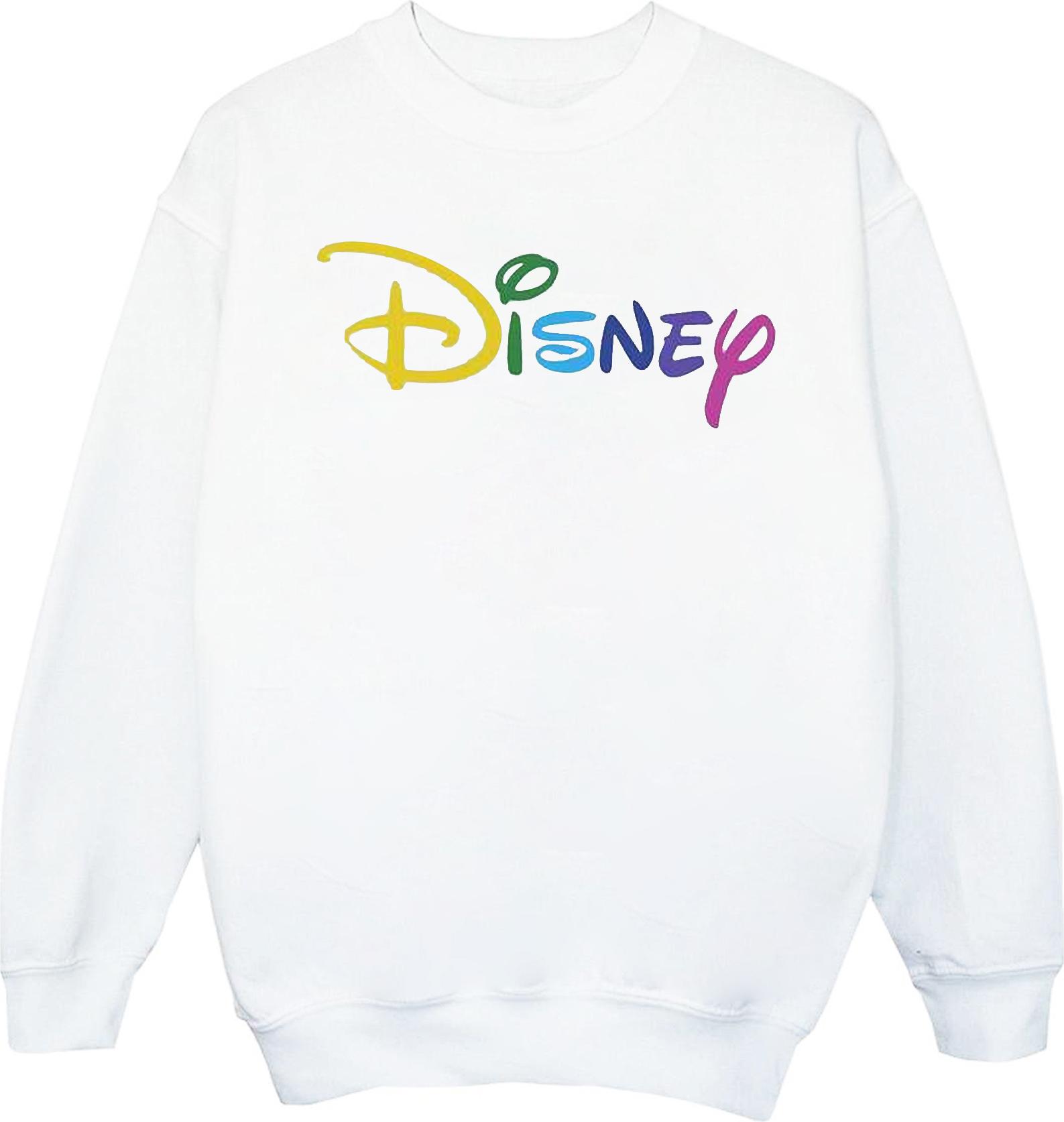 disney sweatshirt crew neck printed white 4xl