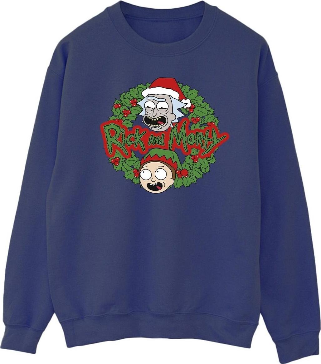 rick and morty sweatshirt christmas wreath 50% cotton 50% polyester
