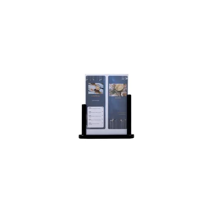 securit table display stand a4 black lacquered