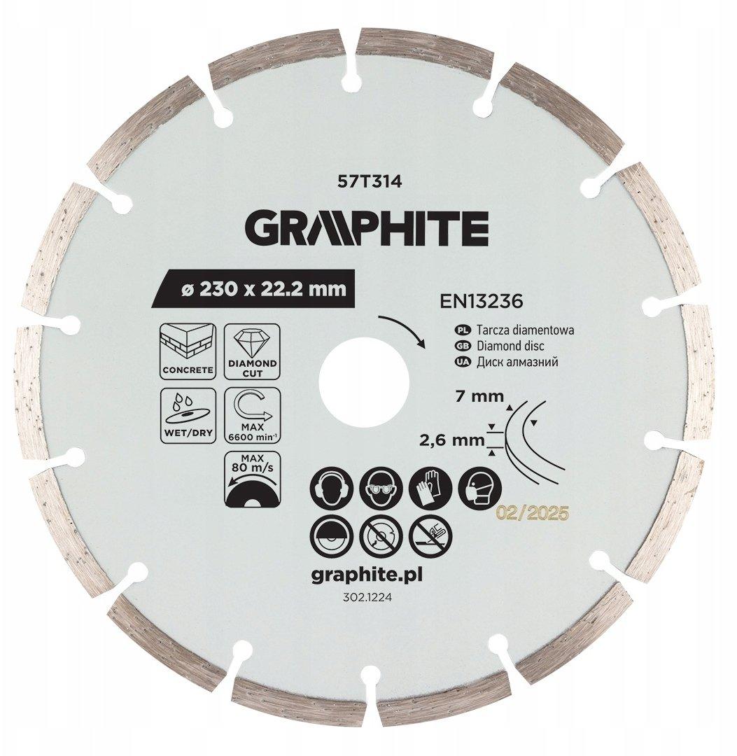graphite diamond cutting blade 230x22.2mm dry/wet