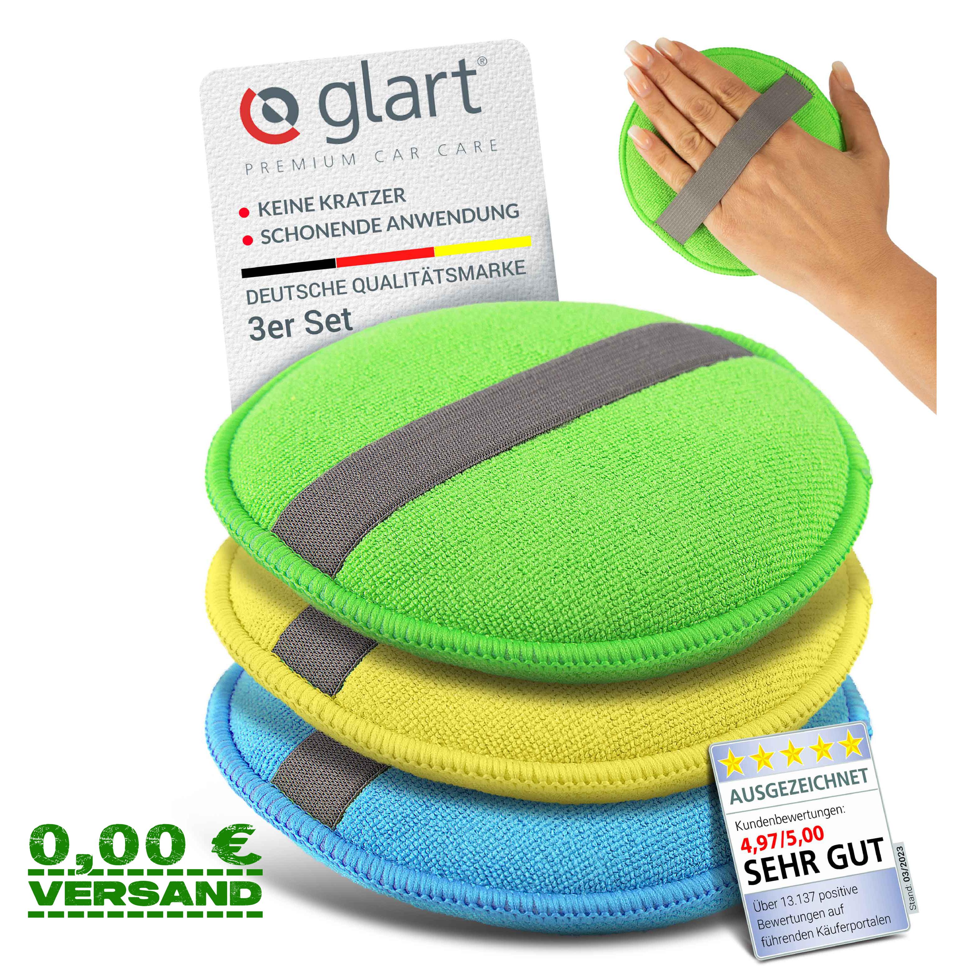 glart polishing sponge 43pp microfiber 3 pack