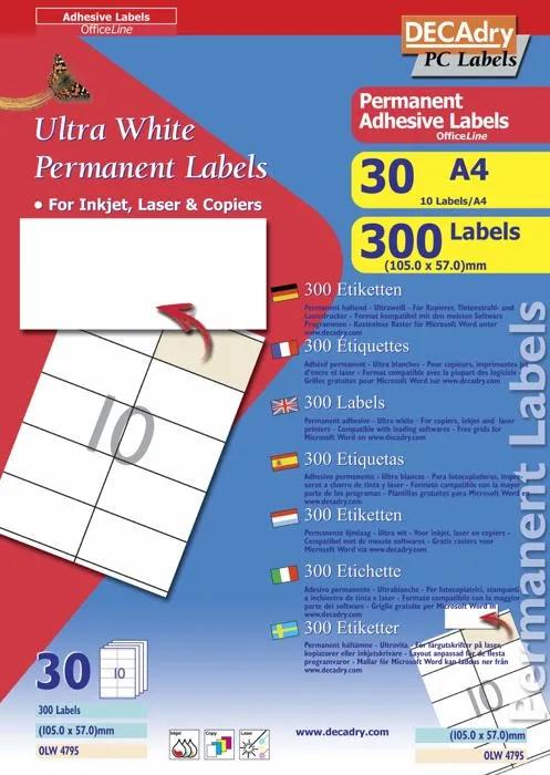 apli labels olw4795 105x57mm 300 pack
