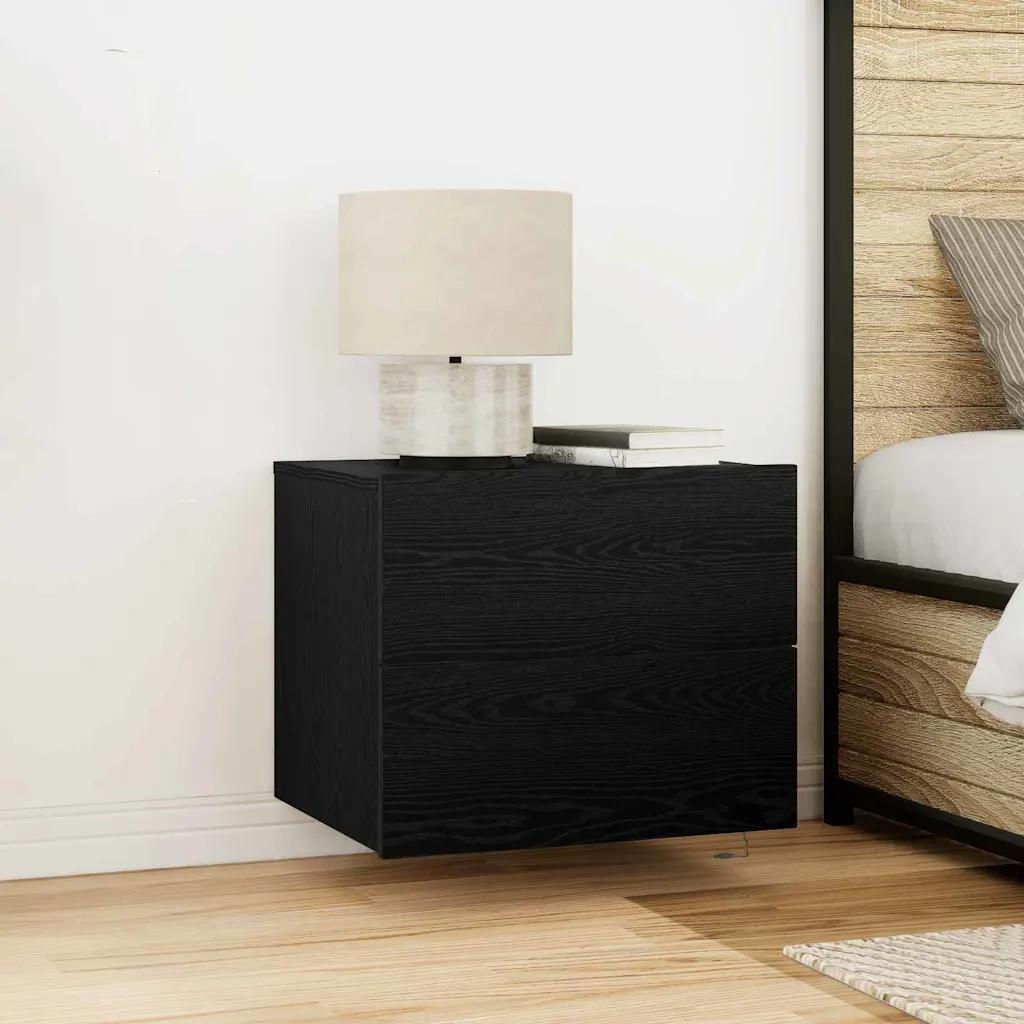 vidaxl nightstand 2 pcs black oak 50x39x41 cm