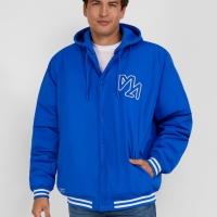 minoti bomber jacket contrast striped detachable hood