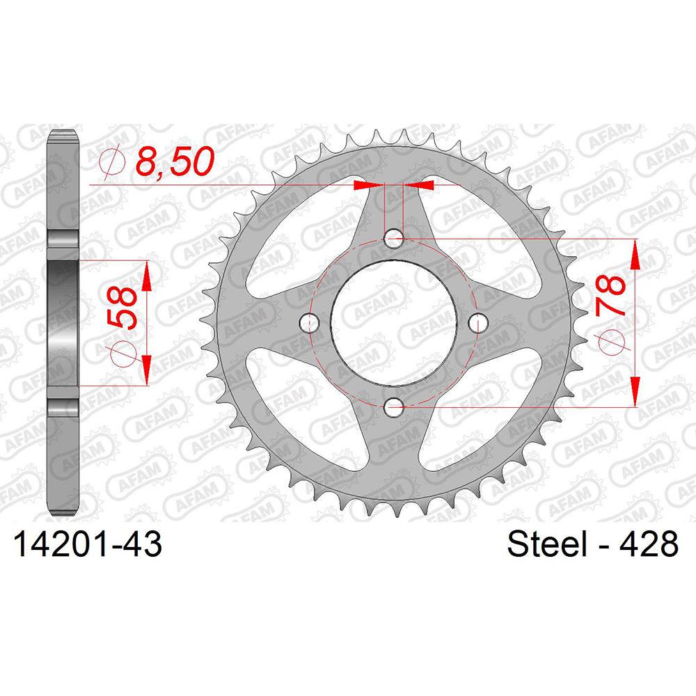 afam rear sprocket 14201 43t