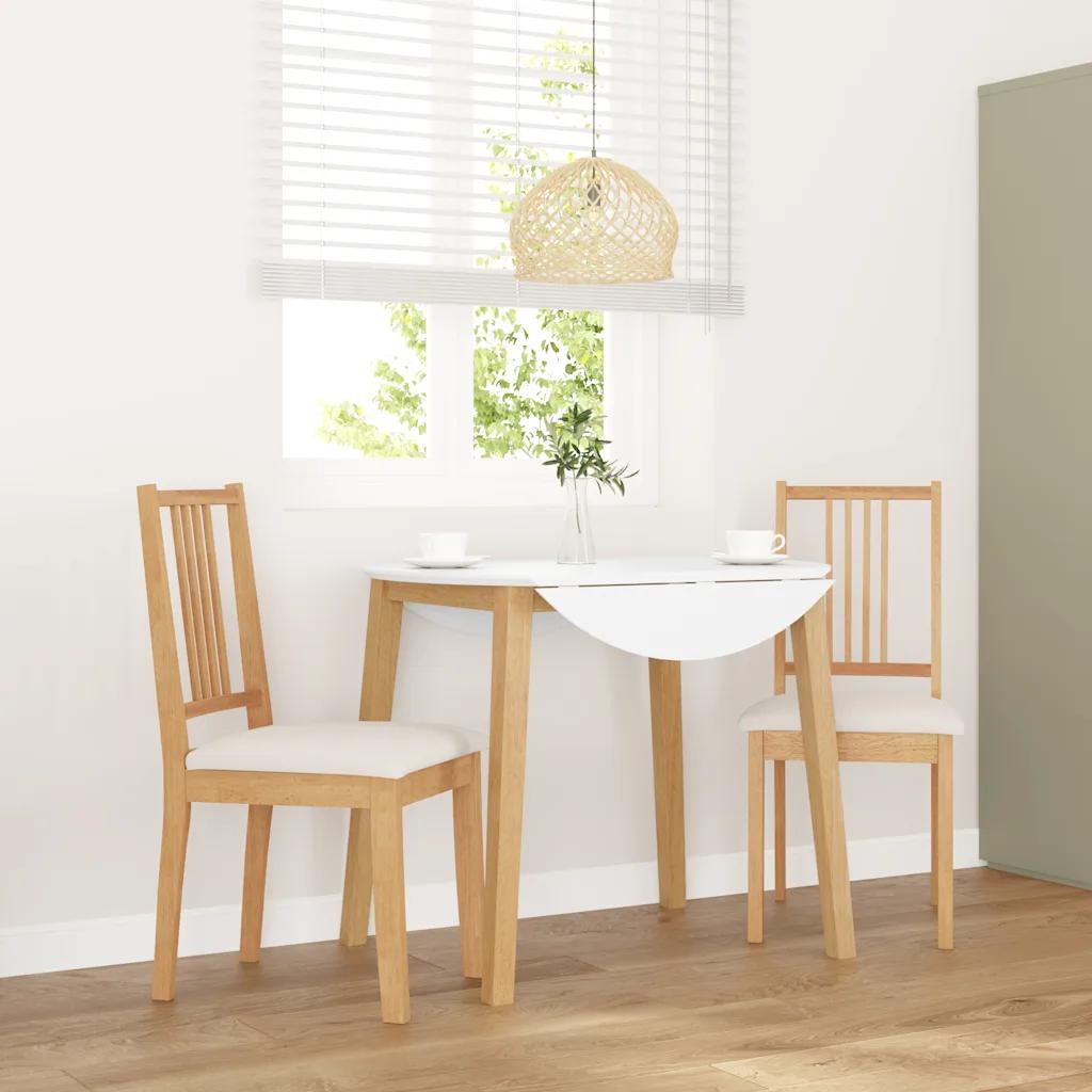 vidaxl dining chairs natural rubberwood 2 pcs