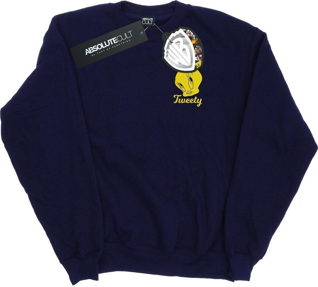 looney tunes sweatshirt tweety pie head navy blue