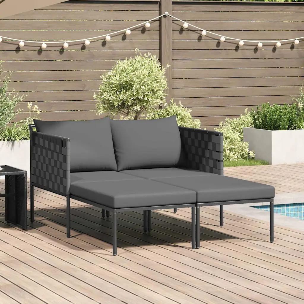 vidaxl sun lounger anthracite 153 x 115 x 69.5 cm