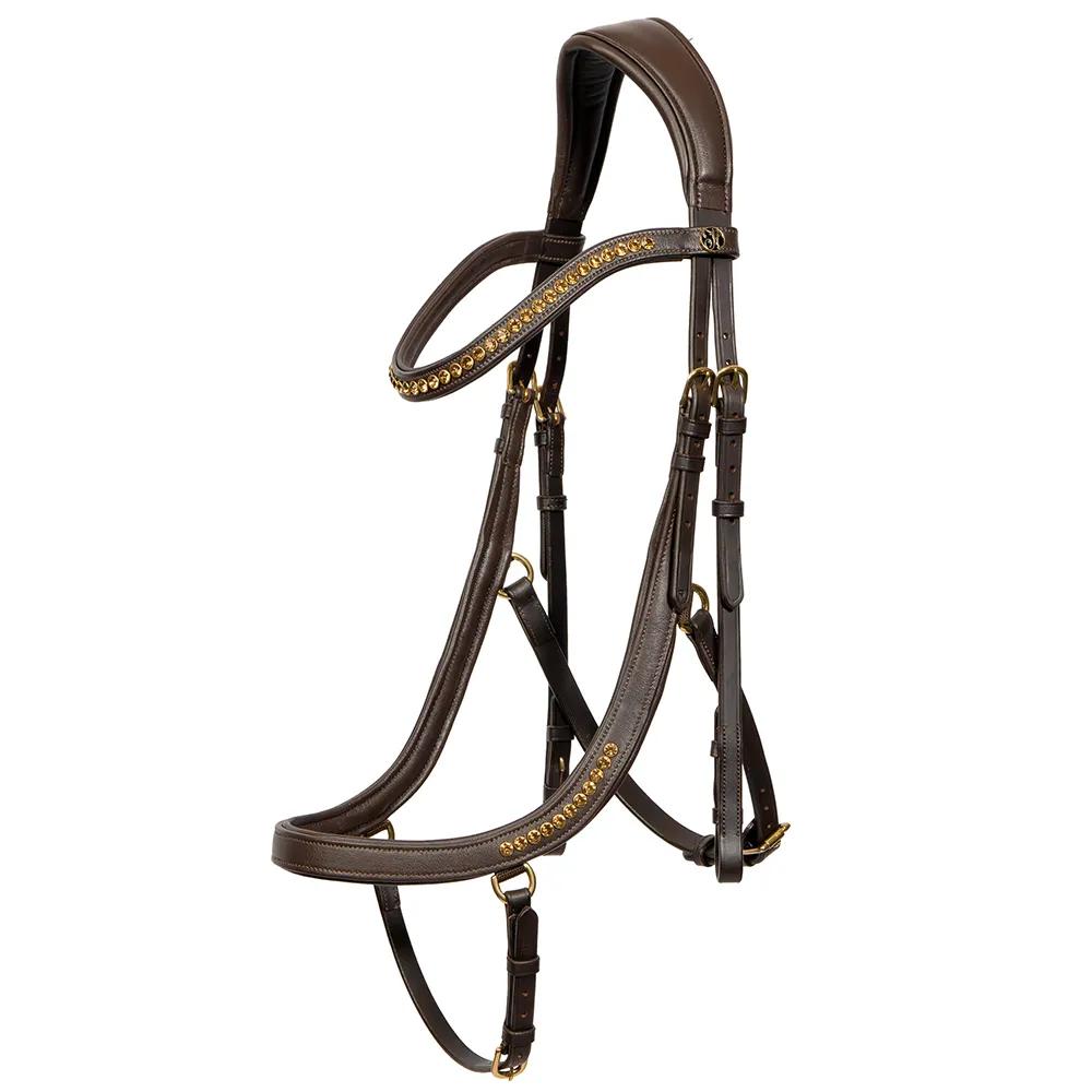 harry's horse bridle anatomical gold marron pony
