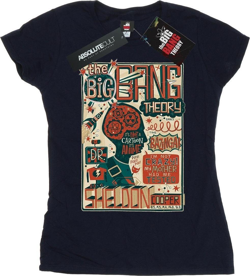 big bang theory t-shirt infographic cotton marine blue m