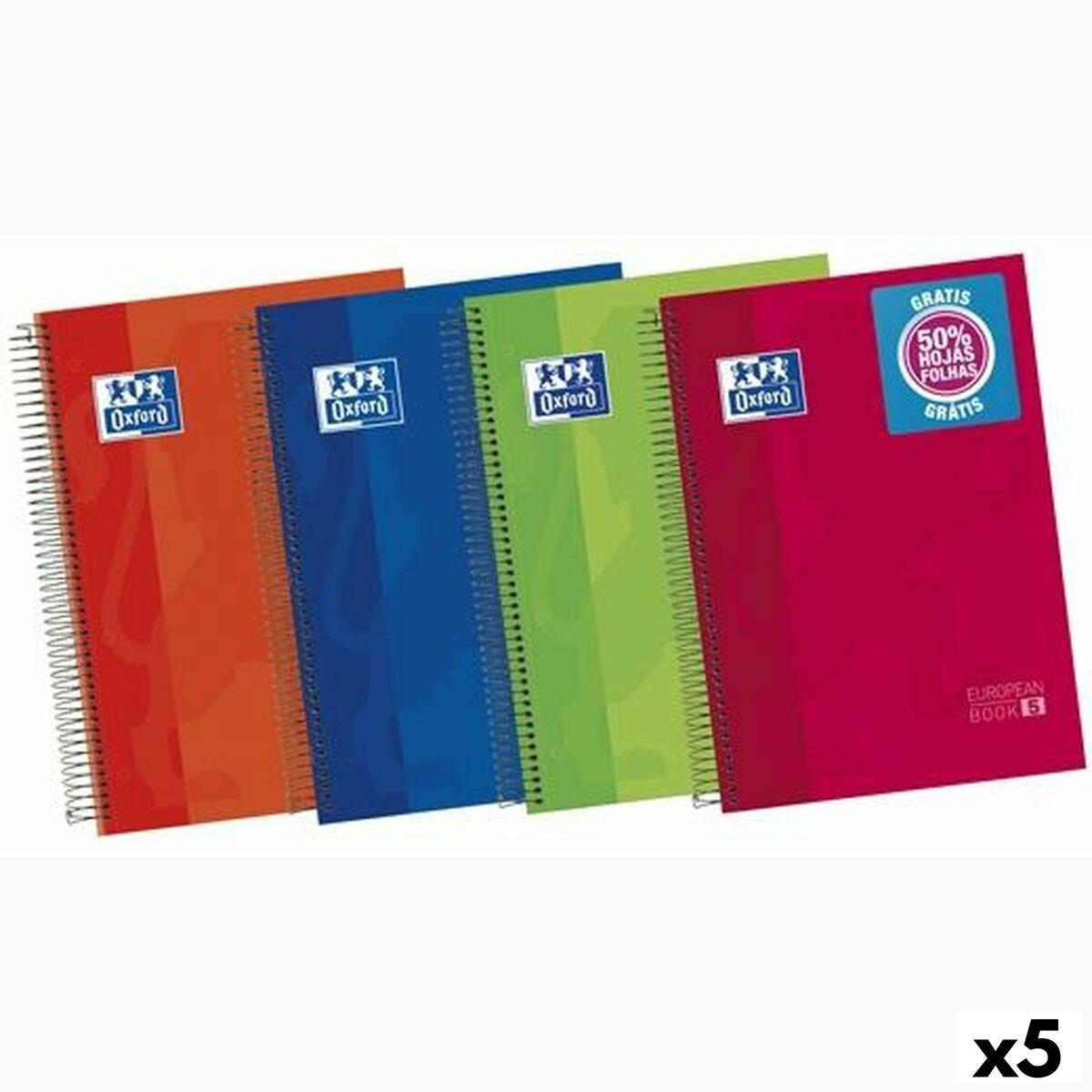 oxford spiral notebook europeanbook 5 assorted 120 sheets 5 pack