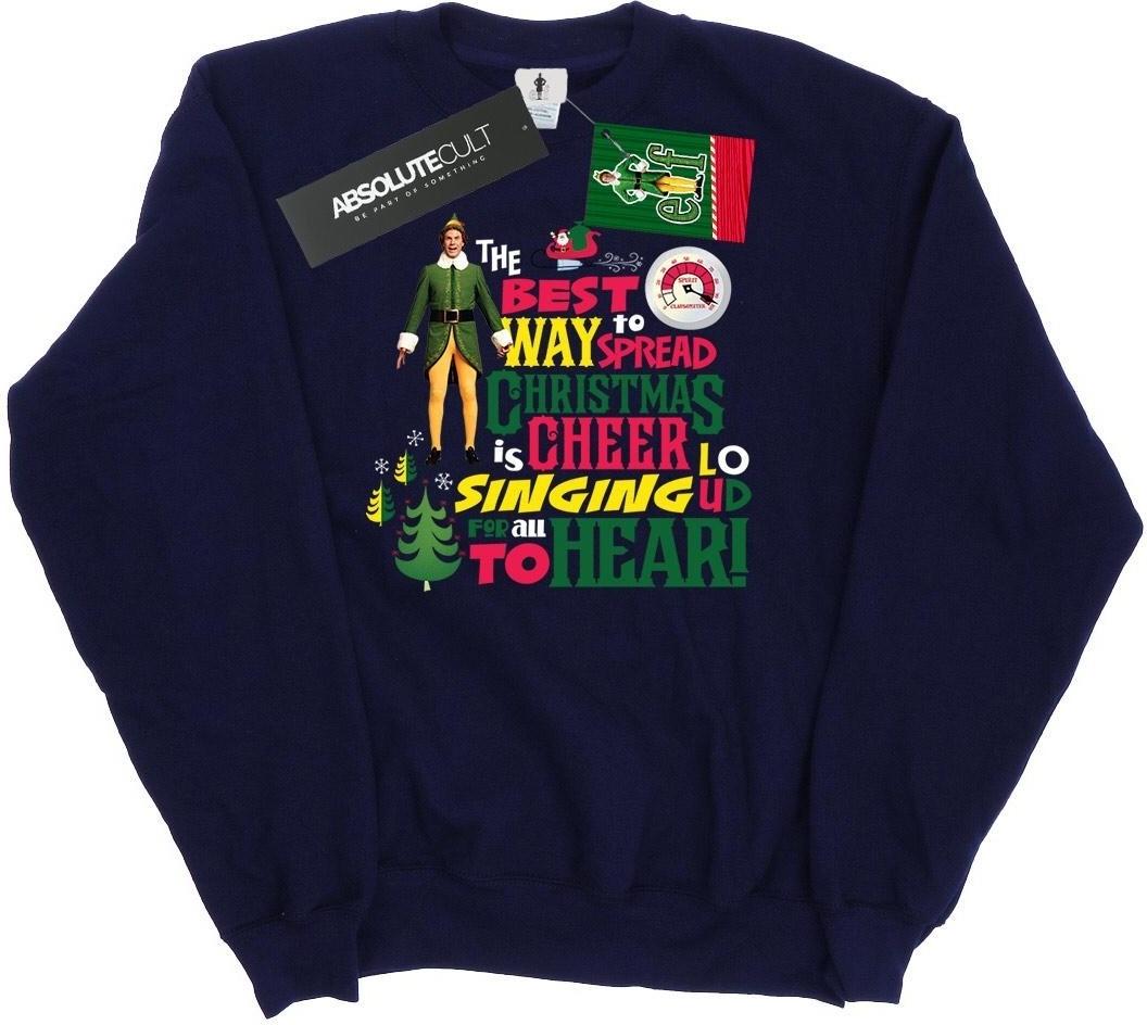 elf sweatshirt christmas cheer navy blue l