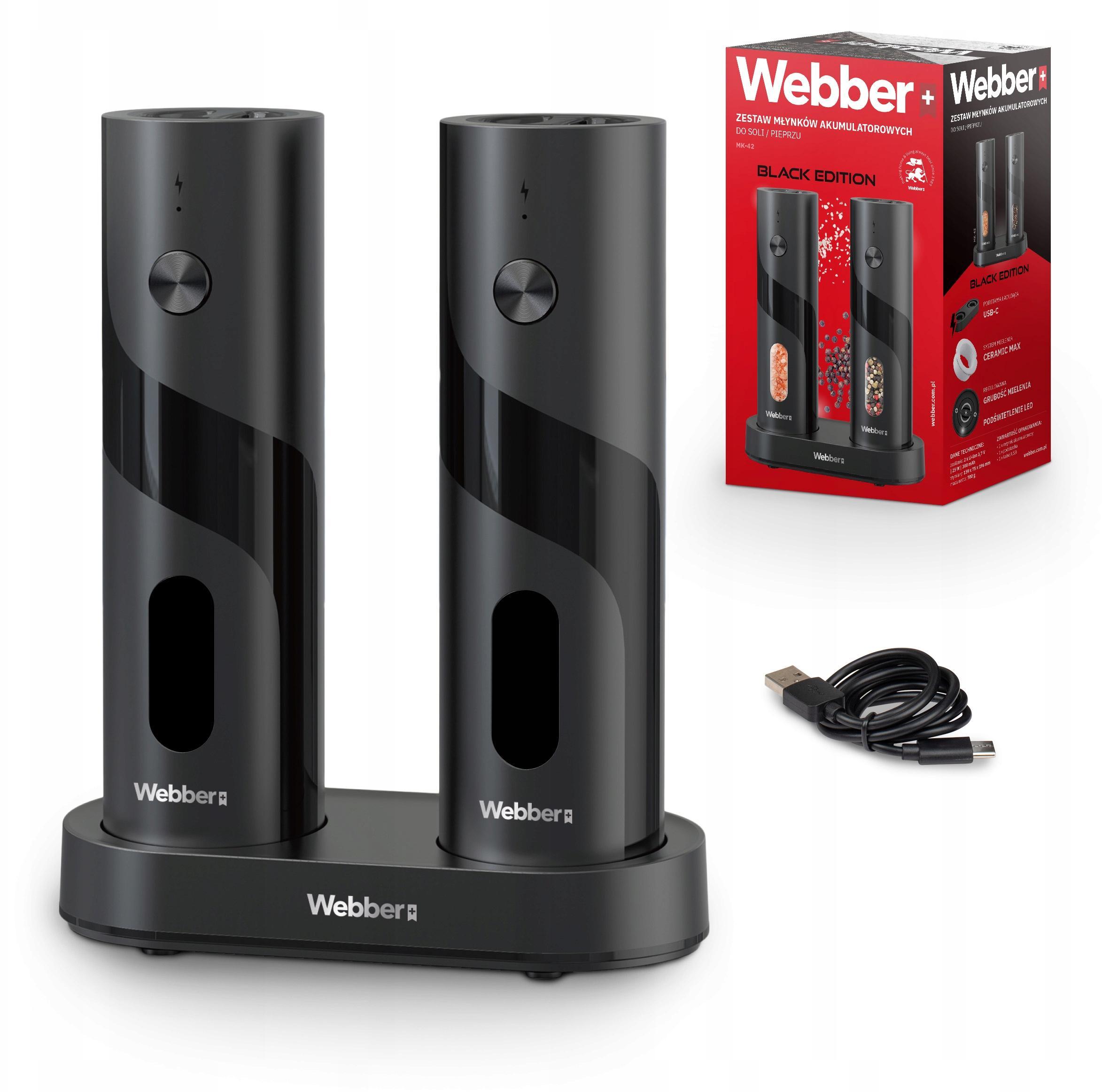 webber spice grinder electric mill 2 pack usb rechargeable