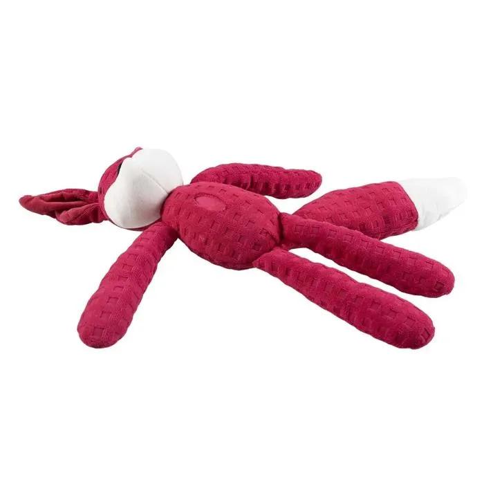 duvoplus plush dog toy fox crackle & snuffle fuchsia