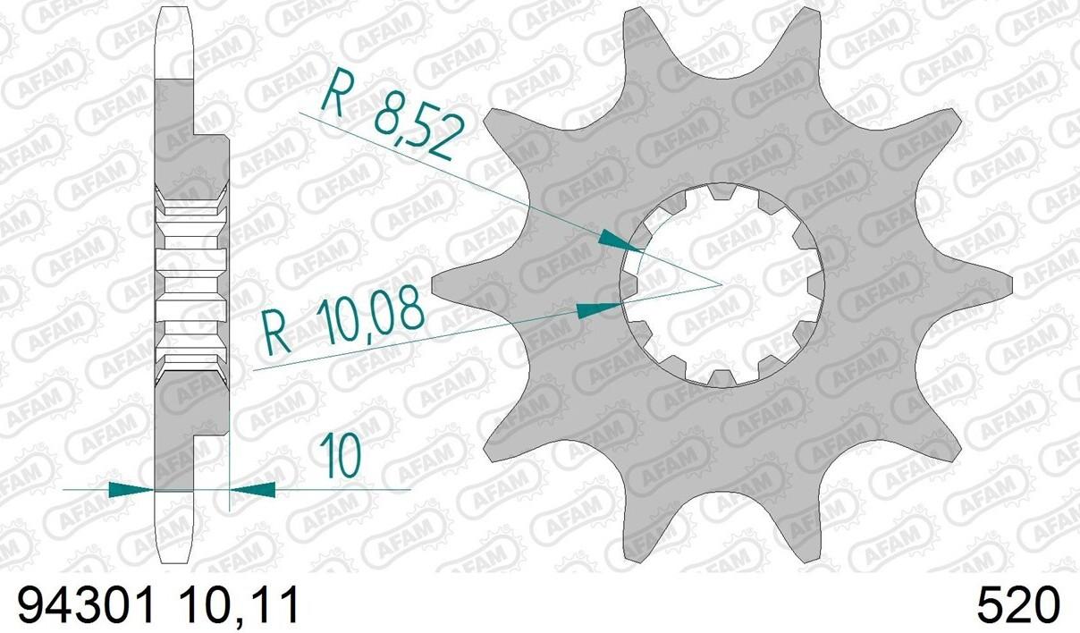 afam front sprocket 94301 11t