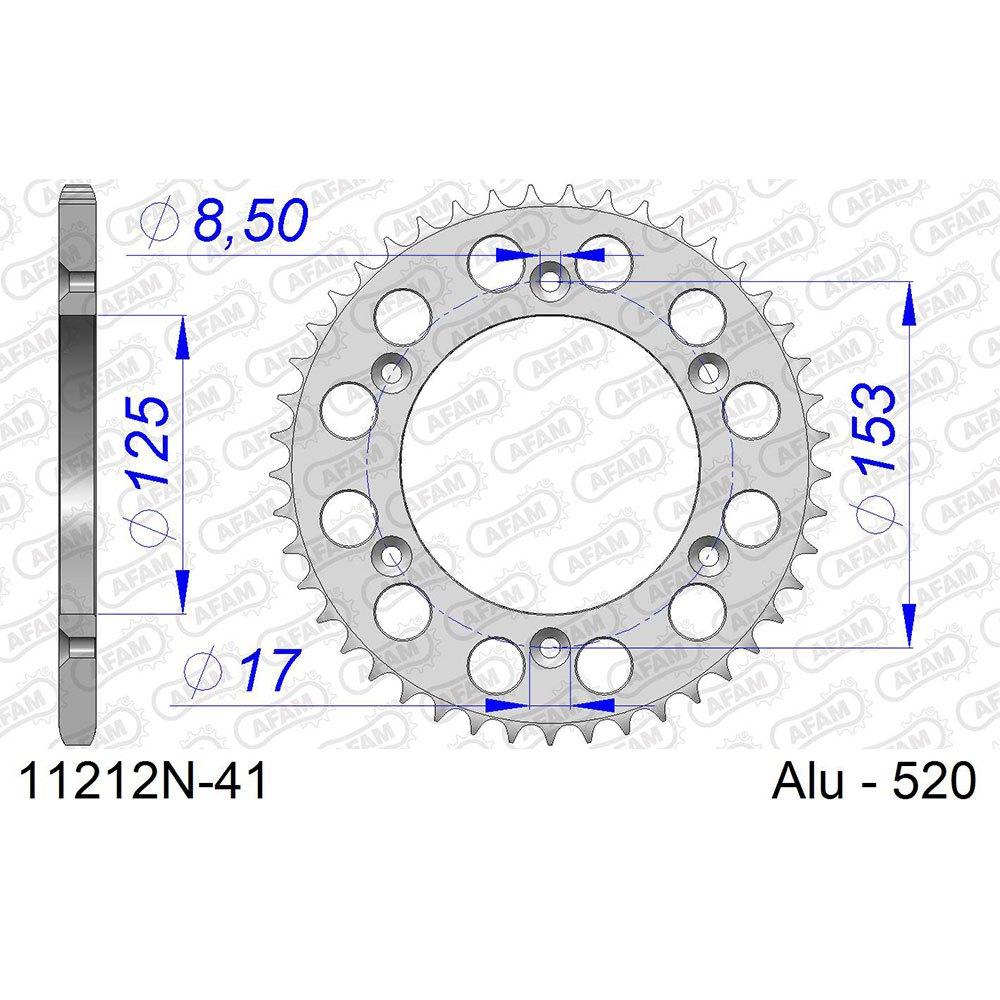 afam rear sprocket 11212n 43t aluminum