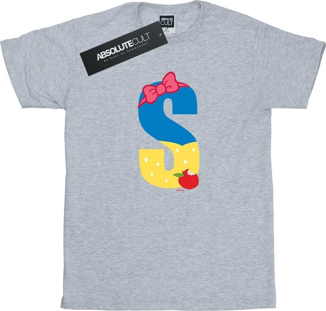 disney t-shirt alphabet s is for snow white boyfriend grey xxl