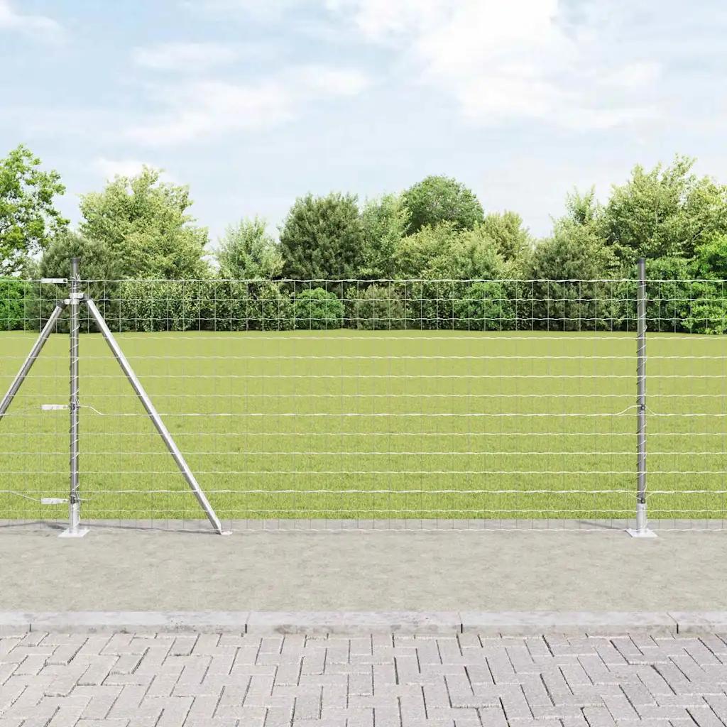 vidaxl fence panel silver 0.8 x 10 m steel