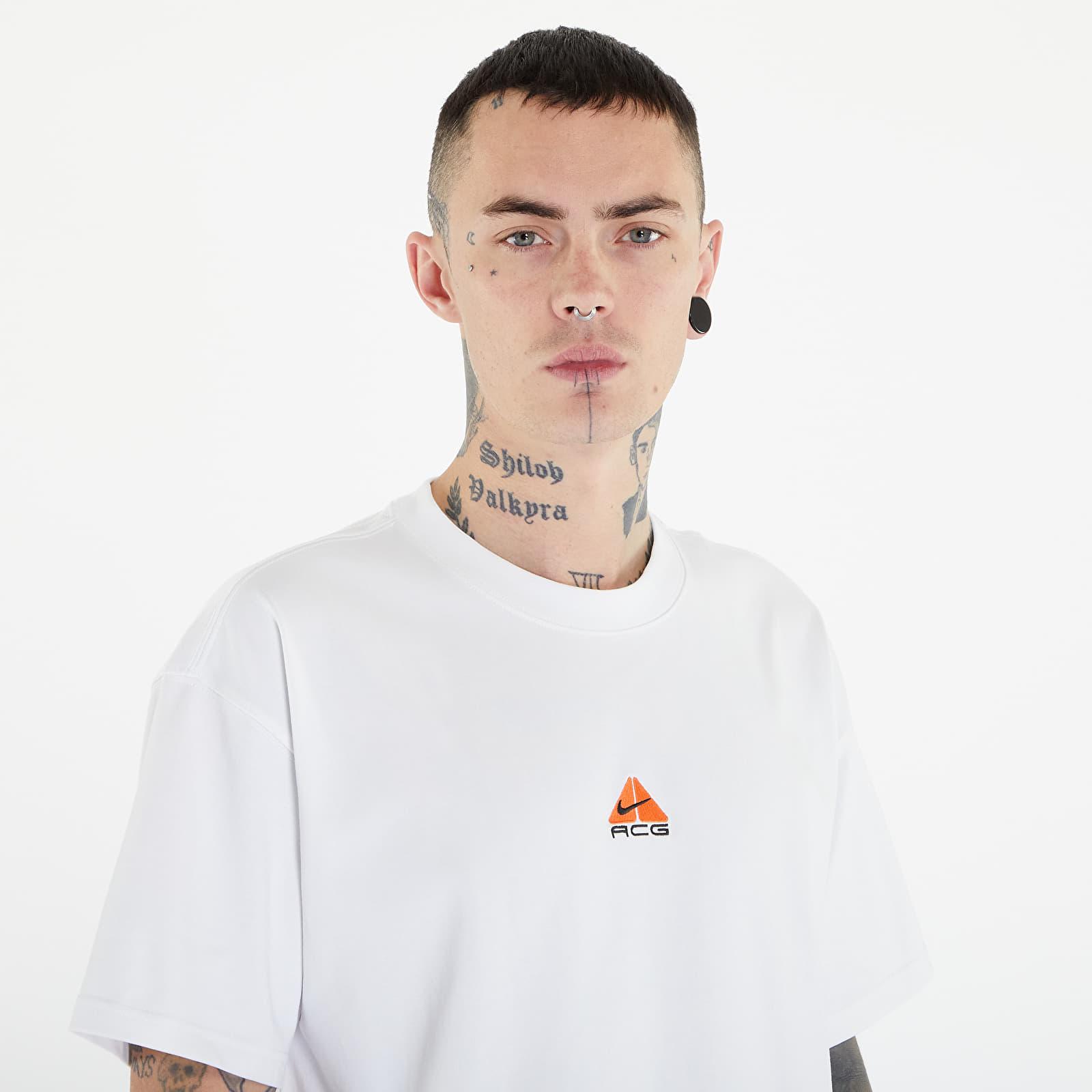 nike t-shirt acg embroidered logo white xl
