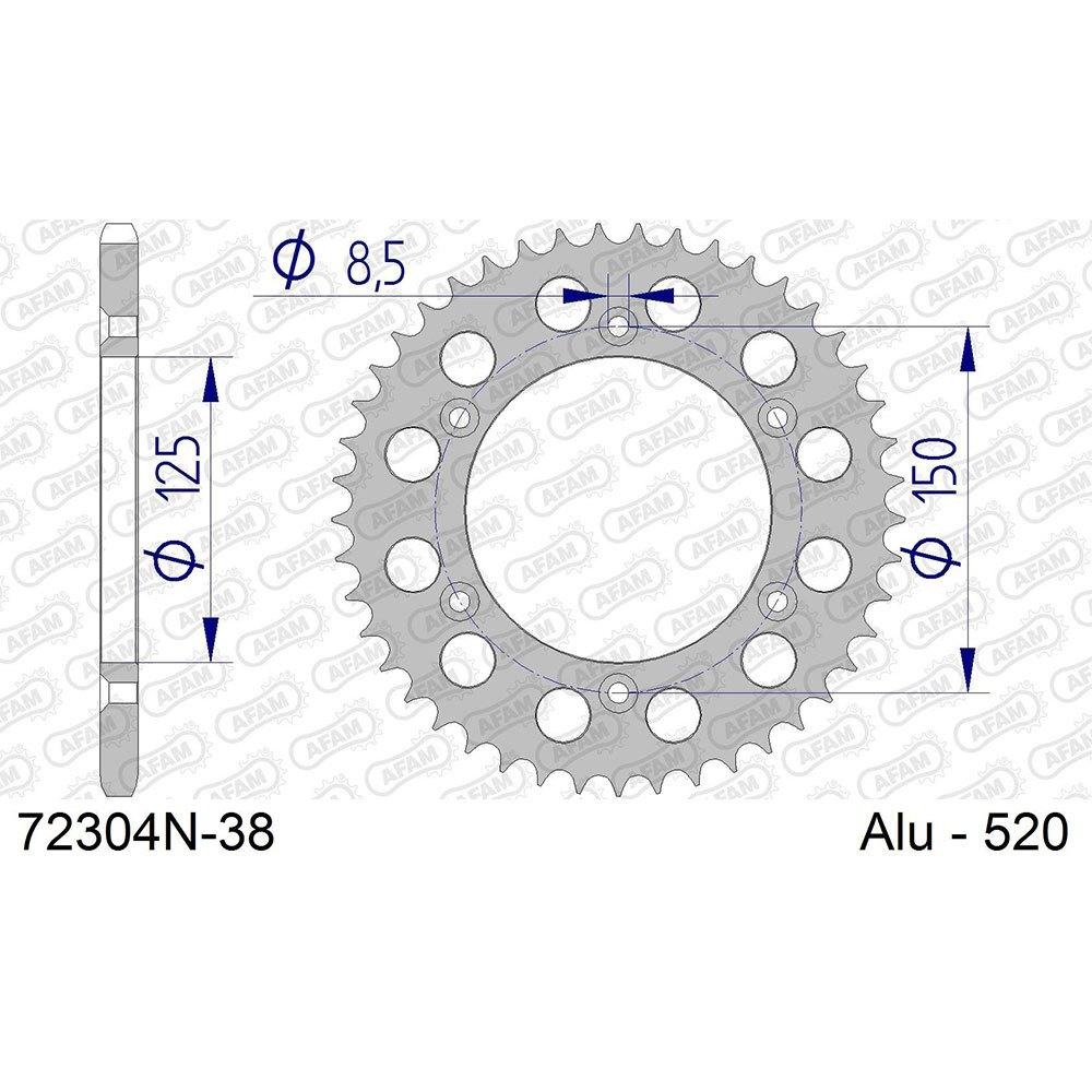 afam rear sprocket 72304n aluminum 38t