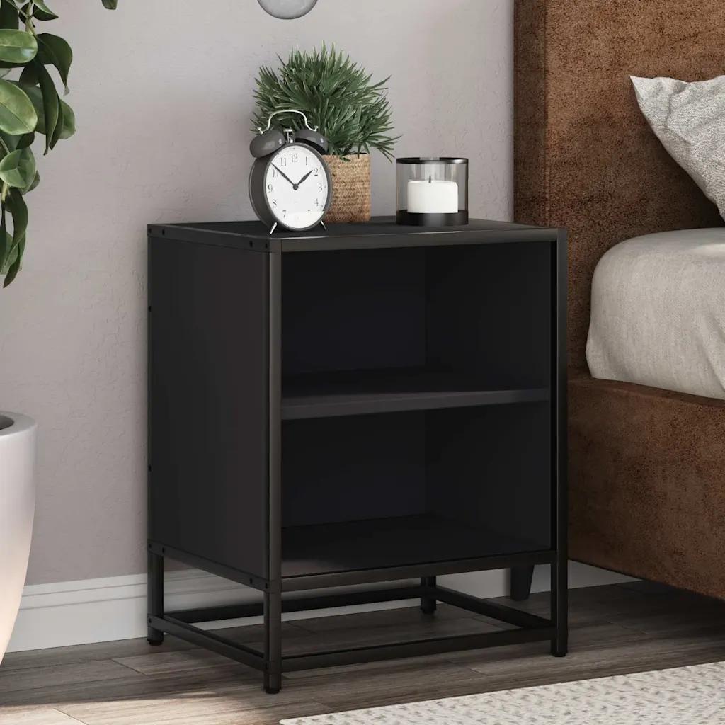vidaxl bedside table 2 pcs black 40x31x50 cm