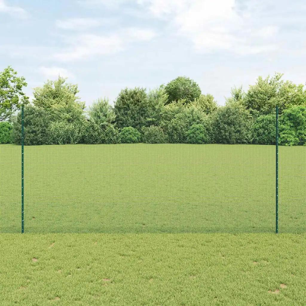 vidaxl garden fence 1.6x25m steel and pvc