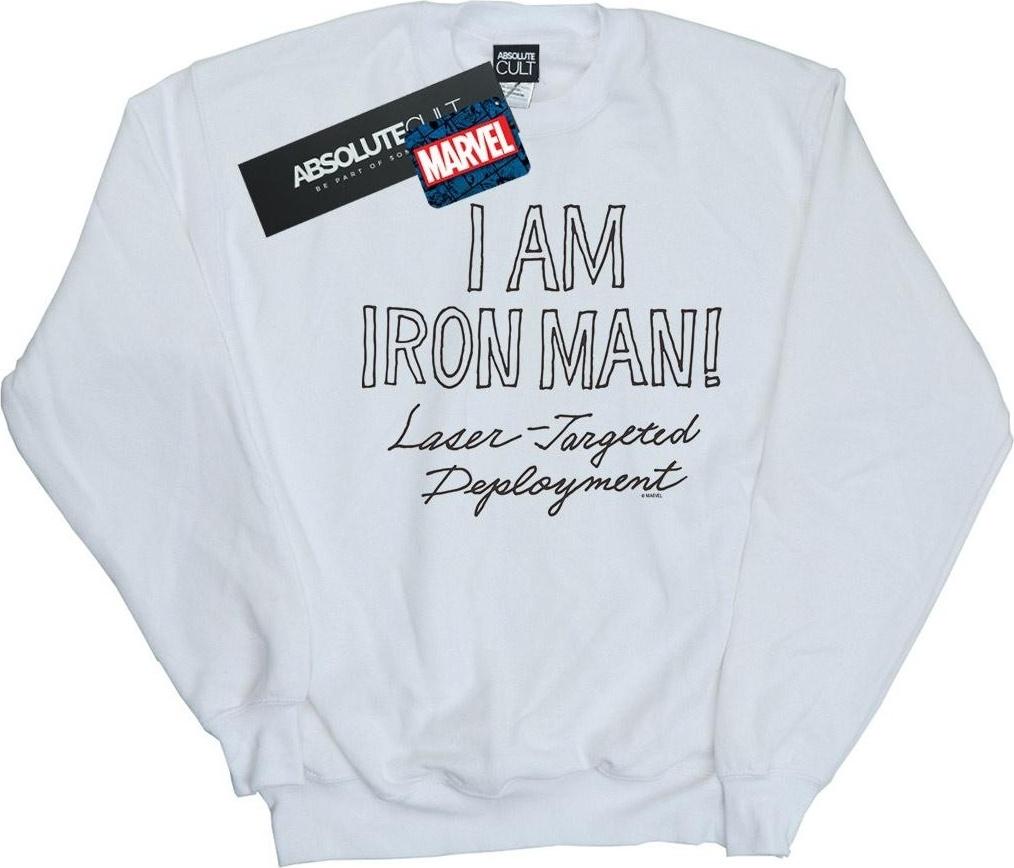 marvel sweatshirt i am iron man white m